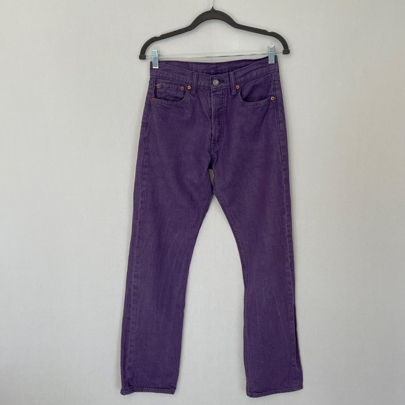 Levi’s 501’s Red Tag Purple 5 Pocket Jeans Button Fly 29x30 Altered - Picture 11 of 11
